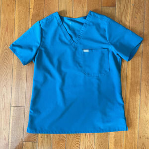 Figs Pacific Blue Catarina One-Pocket Scrub Top, L